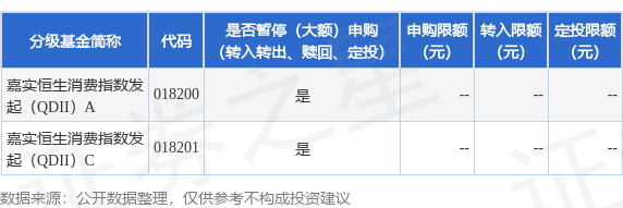 沪深投 公告速递：嘉实恒生消费指数发起（QDII）2025年7月1日暂停申购、赎回及定期定额投资业务
